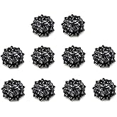 5 Pcs Black Rhinestone Buttons Shank Diamante Accessories DIY for Wedding Decoration Sewing Clothing Buttons Supplies 22mm
