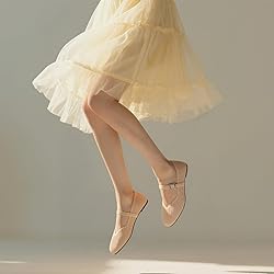 CELNEPHO Nude Flats for Women Square Toe Ballet