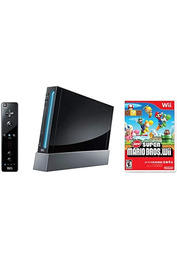 Amazon.com: Wii Black Console with New Super Mario Brothers Wii