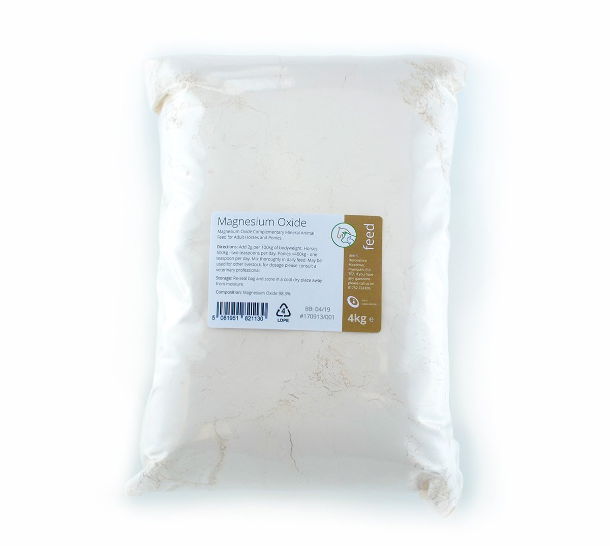 Intralabs Magnesium Oxide Complementary Animal Feed Supplement 4kg - 98.3% Pure