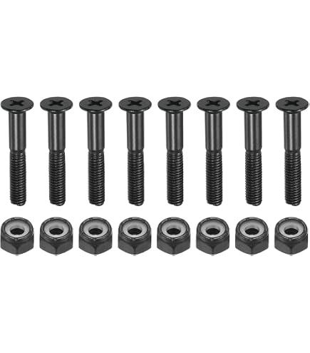 Kit Quincaillerie Complète Pour Skateboard - 56 Pièces Vis, écrous, Entretoises Noir