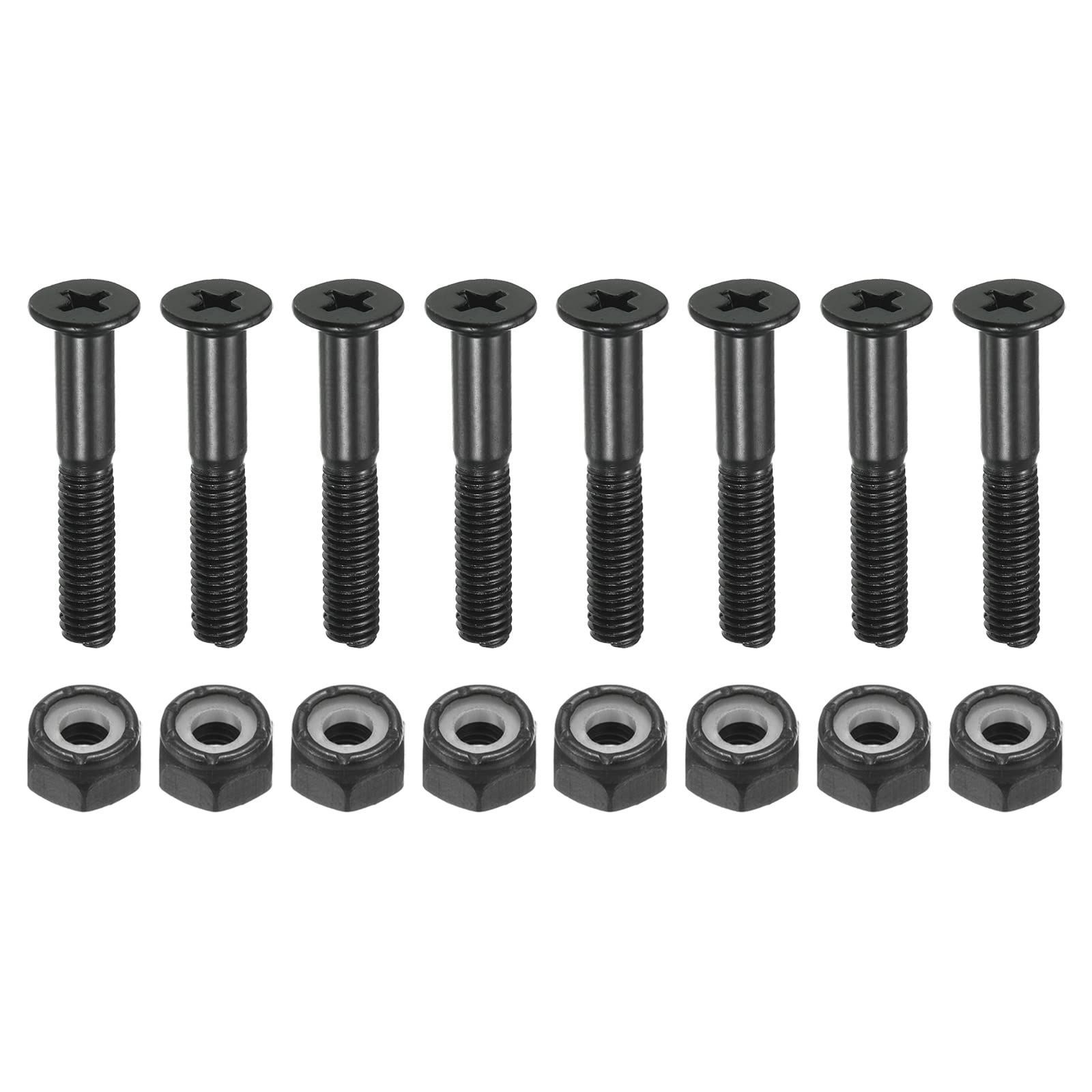 PATIKIL Skateboard Hardware Kit, 1.22" Mounting Screws Bolts Nuts Set for Longboard Cruiser, Black