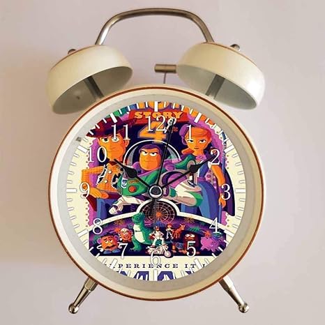Amazon 目覚まし時計 トイストーリー 4 Toy Story 4 ディズニー 8の大音量目覚まし時計 バックライト 静か 連続秒針 スヌーズ 電池式 置き時計 卓上時計 直径約4インチ ホワイト 置き時計 掛け時計 オンライン通販