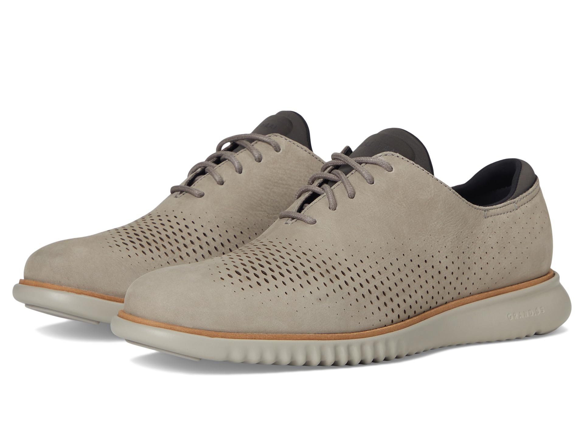 Cole Haan Men's 2.Zerogrand Laser Wing Tip Oxford Lined Ironstone Nubuck/Natural/Paloma 10 Wide Image