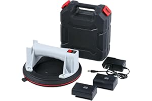 ZUOS Electric Glass Suction Cup Lifter 8"-400lbs Max Load-Digital Display Suction Cups-Monitor-Auto Start Pump-Detachable Battery. Glass, Granite, Tile, Metal, Windshield Suction Cup Handles Tool.