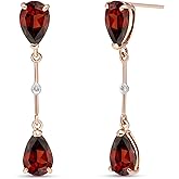 Galaxy Gold GG 14K Gold Natural Pear-shaped Garnet Stud Drop Dangle Earrings