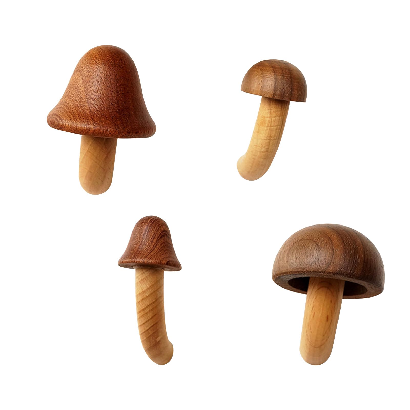 Photo 1 of 4 Pcs Wooden Mushroom Fridge Magnet, Mushroom Refrigerator Magnets, Perfect Fridge Magnets for Home Office
