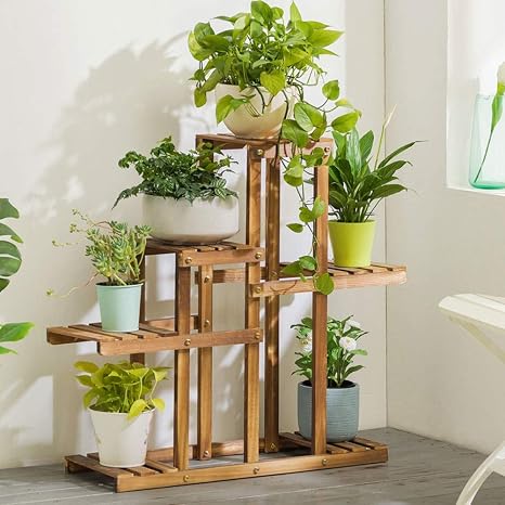 TIANQIZ Soporte de exhibición de macetas de Madera Maciza para el ...