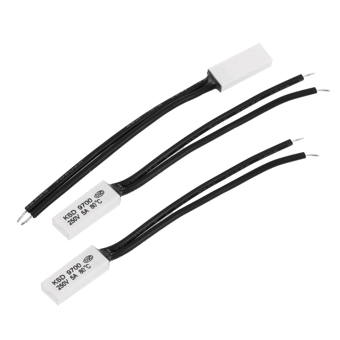 Sourcingmap 3Pcs KSD9700 AC 250V 5A 80C N.C. Circuit Protection Thermal Fuses