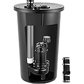 VEVOR Sewage Pump System, 1/2 HP, 4800 GPH Cast Iron Sewage Pump with Basin Kit, 120 Volt, Automatic On/Off Outdoor Water/Seepage Collection and Removal System with Float Switch, 2" Discharge, Black