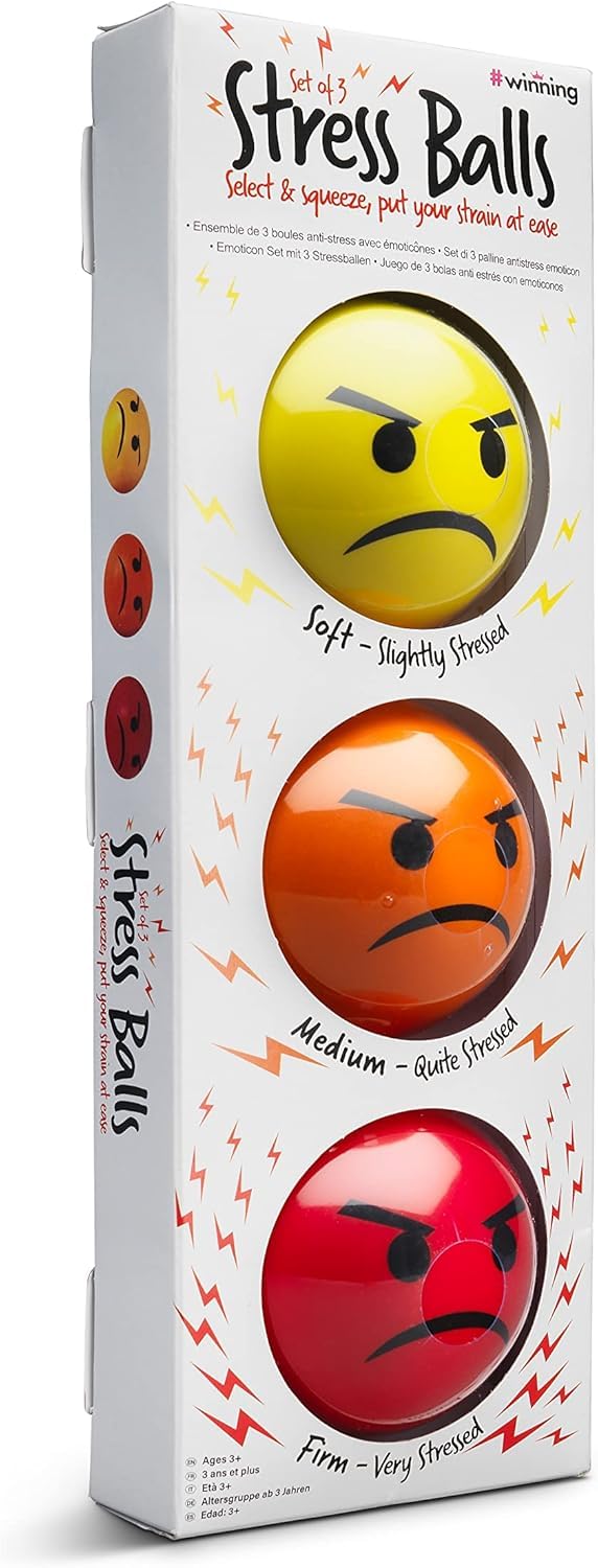 #winning Emoticon Stress Balls 3 Set Various Firmness Hand Therapy Stress Relief