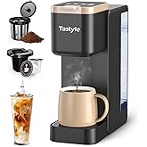 Tastyle Iced and Hot Coffee Maker, Single Cup Coffee Pod Machine for K Cup & Ground Coffee, Coffee Brewer Includes Removable