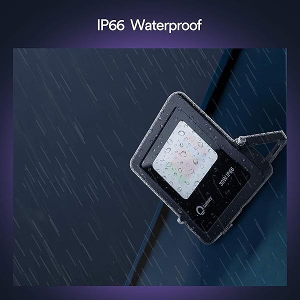 Lumary Focos LED Exterior RGBW   Foco LED 30W Foco LED Exterior Inteligente Colores IP66 Control WiFiBluetooth Focos LED Sincronizacin de Msica 16 Millones Colores Compatible AlexaGoogle Home