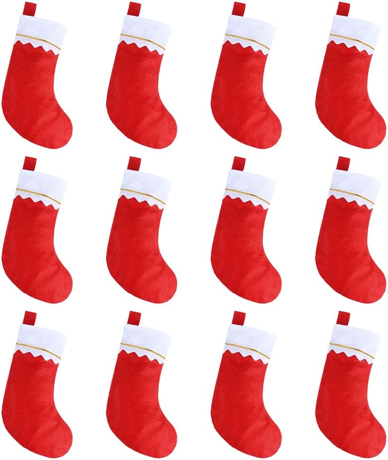 Stockings & Holders - CCINEE 12pcs Red Felt Christmas Stockings 15