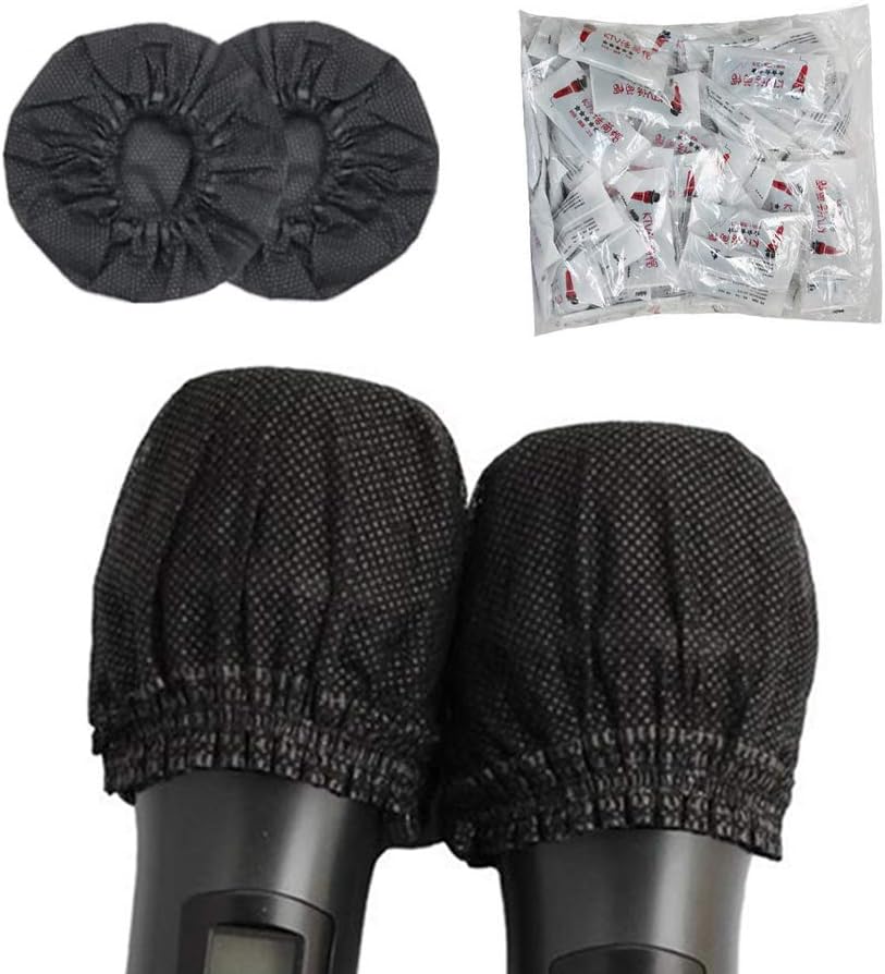 200Pcs Disposable Microphone Covers Mic Cover Protective Cap NonWoven