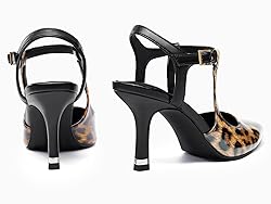 Coutgo Womens High Heels Closed Toe Stiletto Mary