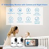 HelloBaby No Wifi Baby Monitor 2 Cameras 5" Split Screen Night Vision view 2