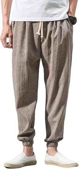 Amazon Rehoodnメンズ 夏 秋 パンツ ロングパンツ ズボン メンズ サルエルパンツ メンズ リネンパンツ 大きいサイズ 麻パンツ 無地 パンツ ロングパンツ 通販