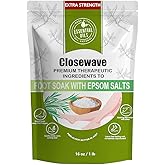 EXTRA STRENGTH Epsom Salt Tea Tree Oil Foot Soak - Foot Spa Pedicure Care for Toenail Athletes Foot, Soothes Sore, Stubborn Scent, Discolored and Ingrown Toenail - Birthday Gift for Mom Dad -16 oz