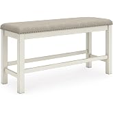 Signature Design by Ashley Robbinsdale 49" Counter Height Dining Bench, Antique White