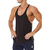 ROWILUX Men's Workout Quick Dry Soft Gym Bodybuilding Stringer Tank Tops