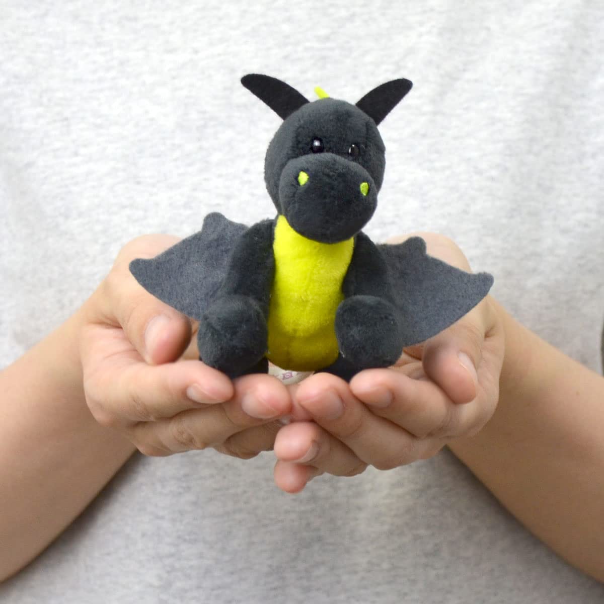 NICI 47992 Schlüsselanhänger Drache Dragor schwarz-gelb 9cm stehend Dragonia, Grau 5