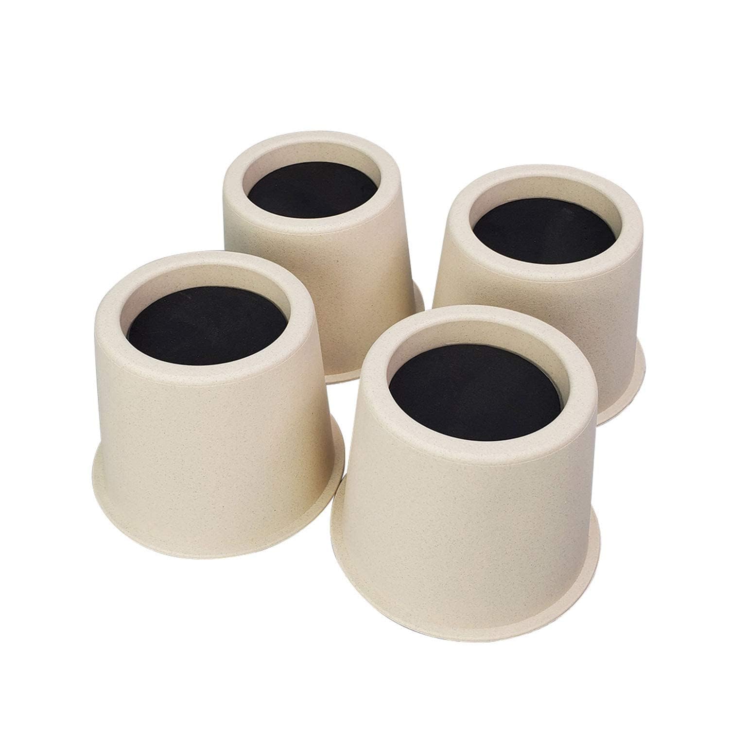 MIIX HOME 4 Inch Natural Fiber Bed Risers, Furniture Chair Table Couch Sofa Risers, Set of 4PCS