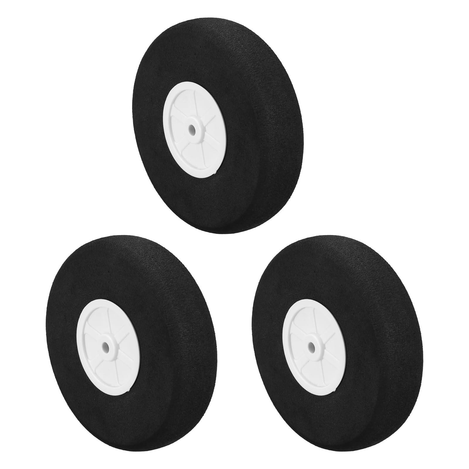 sourcing map RC Airplane Wheels 3" OD RC Aircraft EVA Sponge Wheels Tire Tail Wheel Replacement for DIY RC Model Plane Aircrafts Helicopter, Pack of 3 — image 1