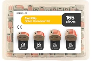 DEMASLED 165 Pcs Compact Electric Wire Connectors with 2, 3, 4, and 5 Lever Terminals, Quick Connect Splice Connector Kit, Lever-Nut Terminals for Electrical Splicing and Wire Connections