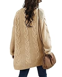 Ferrtye Womens Oversized Chunky Open Front Cardigan