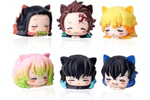 GGJQQDM Demon Cosplay Slayer Figure Set Cute Anime Figure Desktop Decoration Ornament Kawaii Anime Figure Fan Birthday Gift Collection 1.6x2.2IN (6PCS)