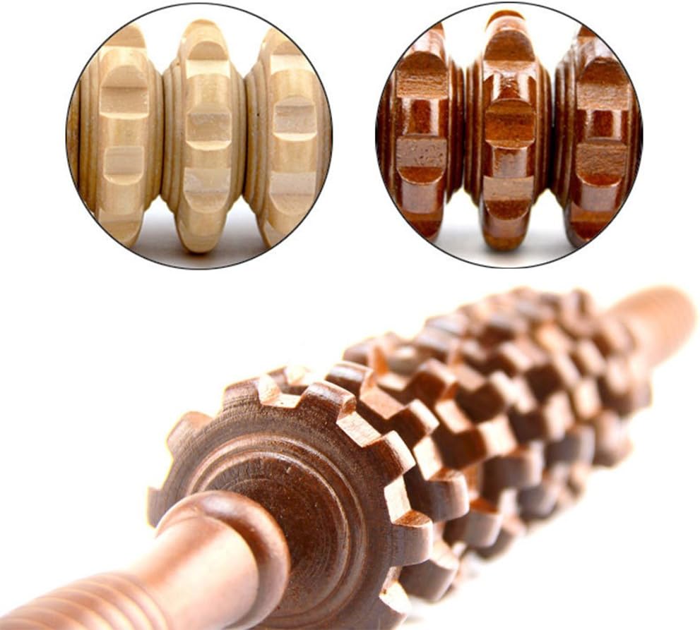 SUPVOX 2Pcs Wood Massager Roller Handheld Cellulite Blasters Massage Trigger Point Manual Muscle Release Roller Stick Massager: Health & Personal Care