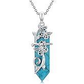 BETHZA Turquoise Butterfly Necklace 925 Sterling Silver Hexagonal Turquoise Flying Butterfly Pendant Jewelry Gifts for Women