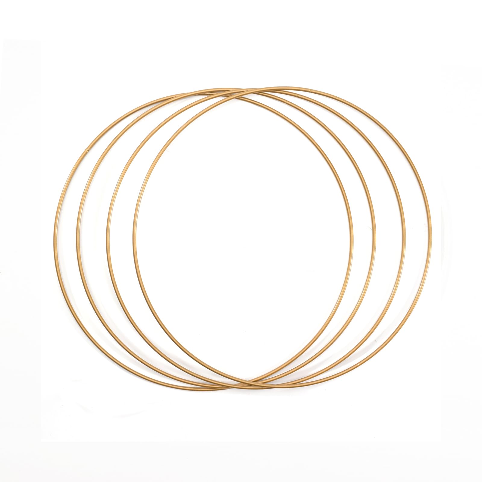 Vaessen Creative Metal Ring Set for Crafts, 4 Pieces, Ø 25 cm or 9.8 in Diameter, 3 mm Thick, Dream Catcher Hoop, Wreath Ring for Macrame Wall Hanging, Crochet, Boho Décor or Wedding Decorations