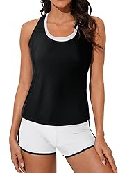 Aleumdr 3 Piece Athletic Tankini Swimsuits for