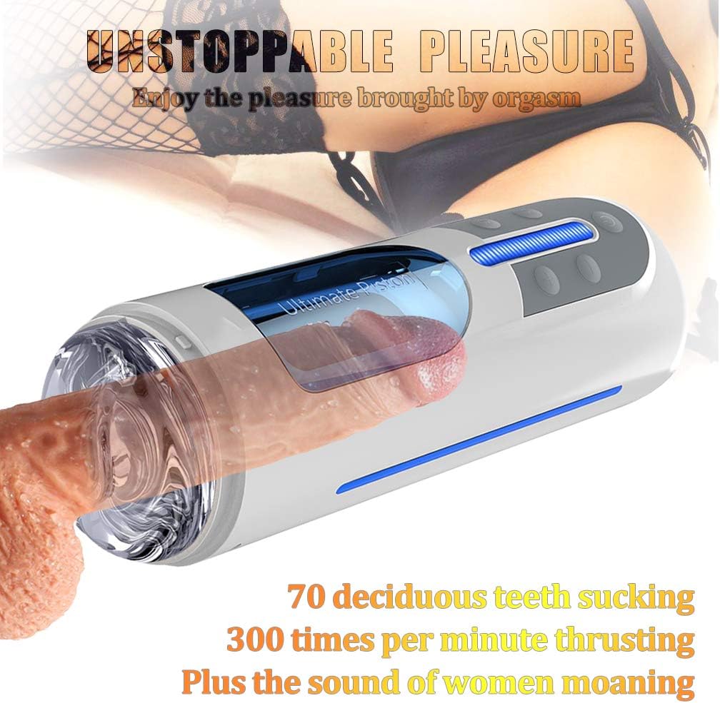 7 Strong Modes Automatic Telescopic Male Sucker High Speed Motor Thrusting Modes Sucktion Device T-Shirt