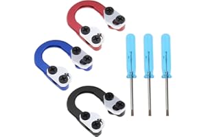 Micro Traders 3 Set Archery D Loop Compound Bow Metal U Nock D Ring Buckle Release Nocking Loop with Screwdrivers for Shootin