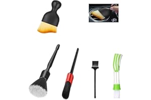 Fitosy Car Interior Duster Detail Brushes, Soft Bristles Brush Car Accessories for Cleaning Dashboard Air Vent Crevice, Detailing Dusting Tool Kit for Auto Truck SUV RV