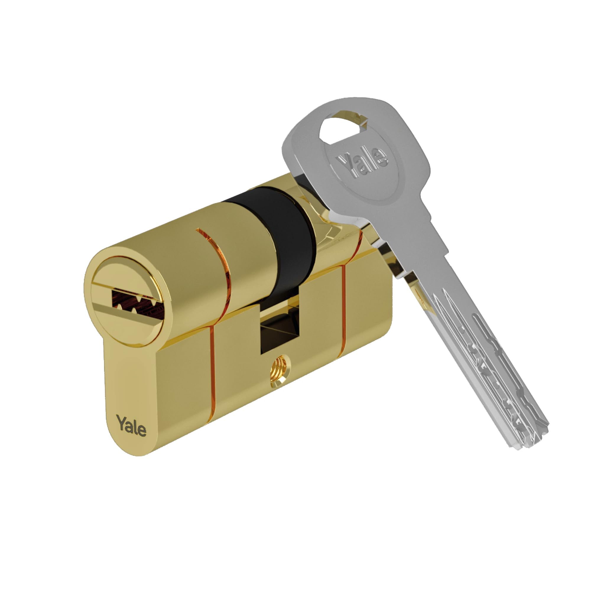 Yale 10-2103-3035-CK-2201 2100 Series (Patented) -Double/Emergency-30/45-Polished Euro Profile Cylinder, Polished Brass