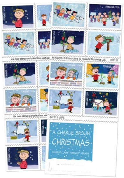 Amazon.com : NOW AVAILABLE ! A Charlie Brown Christmas Stamp Booklet of 20, Office Products ...