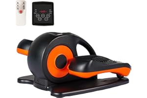 PROHIKER Under Desk Elliptical, Mini Elliptical Machine with Non-Slip Pedal, Display Monitor and Remote Control,Under Desk Bike Pedal Exerciser with Foot Massage for Home Office Gym