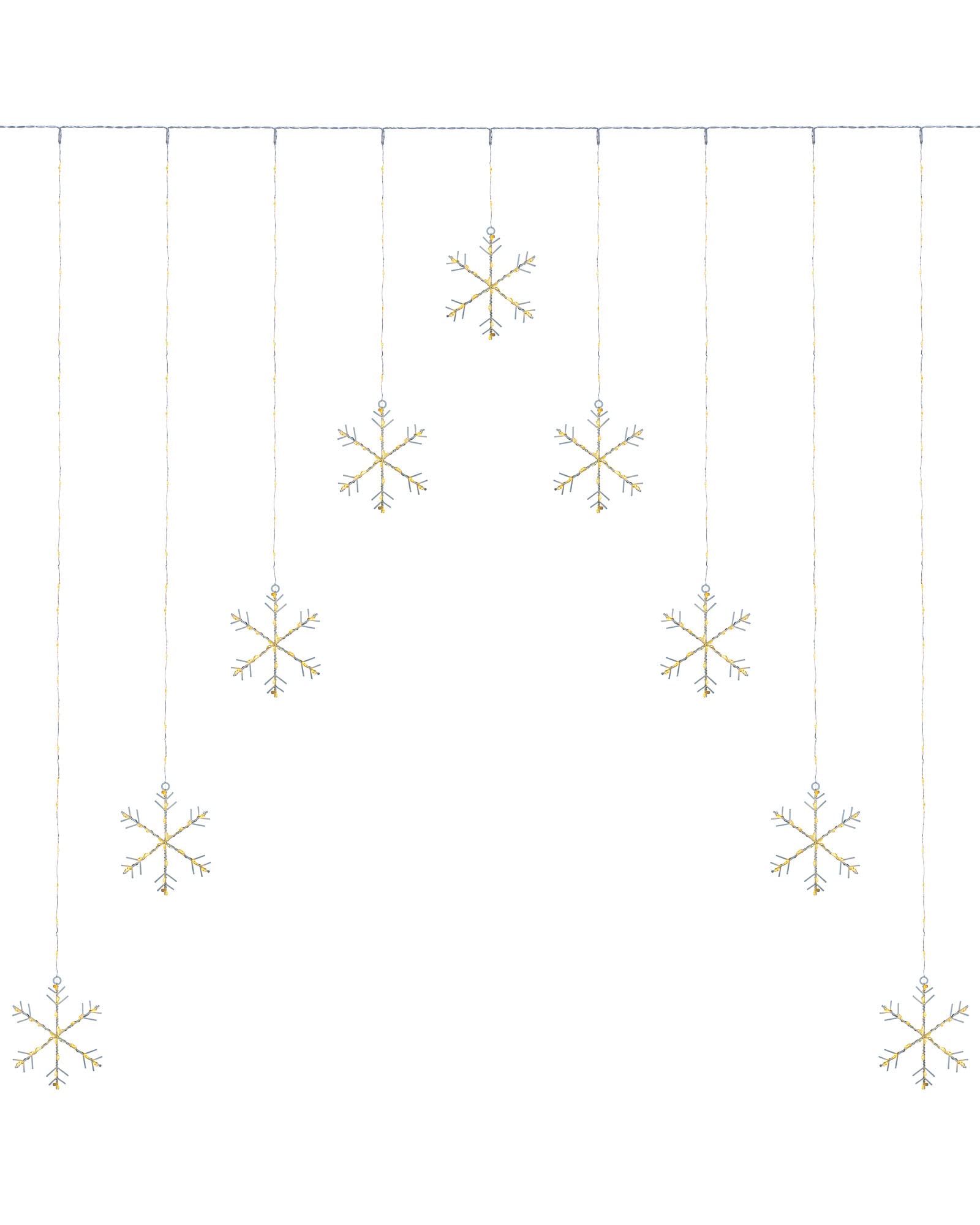 WeRChristmas Christmas Snowflake Curtain Light Decorations, Warm White, 1.3 m