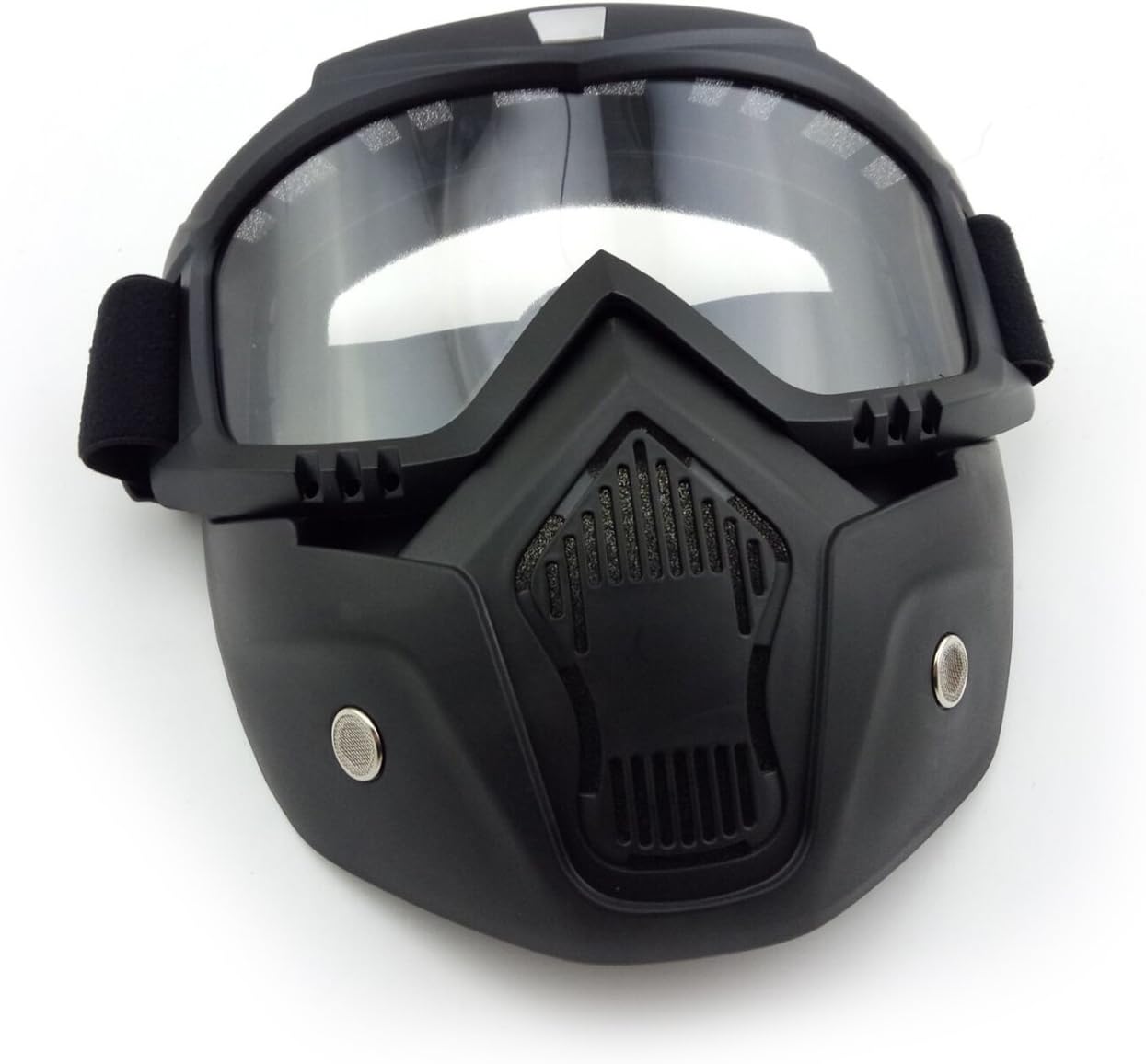 Motorcycle Goggles Mask Harley Style Protect Padding Helmet Sunglasses Road Riding UV Motorbike Glasses Detachable (Smoke Lens)