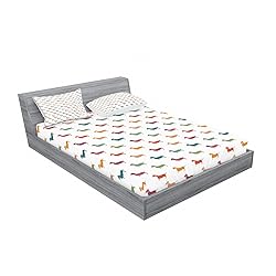 Ambesonne Scottie Dog Fitted Sheet & Pillow Sham