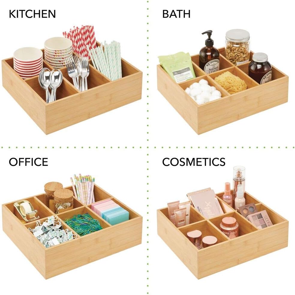 caja de almacenamiento de té de madera con 9 compartimentos contenedor