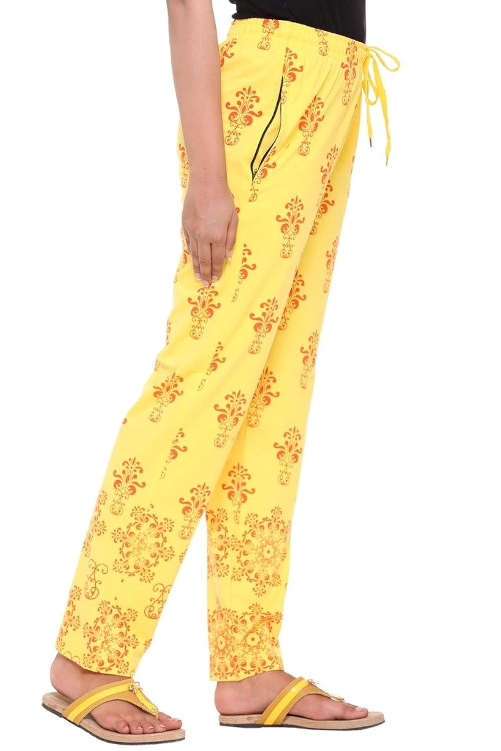women's cotton blended printed lounge wear - track pants
