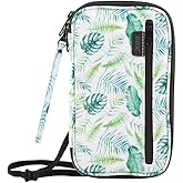 GOX Passport Holder for Travel Family RFID Neck Wallet for Traveling Women Travel Pouch for Passport and Documents with RFID Waterproof Zipper Passport Case (Forest)