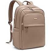GOLF QUALITY Travel Backpack for Women Personal Carry On Bag Business Weekender Hiking Multilayer Laptop Bag,16 Inch,Champagne Brown