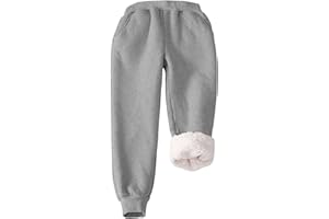 Flygo Girls Boys Fleece Joggers Sweatpants Sherpa Lined Winter Warm Elastic Waist Jogger Pants with Pockets