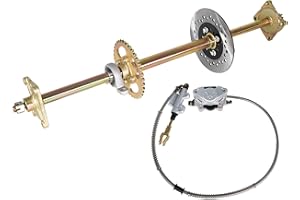 Silscvtt 32 Go Kart Axle Kit Alloy Rear Axle with Brake Dics +Brake Master Cylinder +Sprocket +Pillow Bearing +Chain + Hub Re